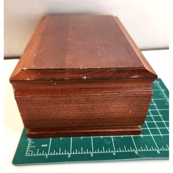 Thill’s Jewel Box Wooden Jewelry Organizer Vintage Brown W/ Pink Lining Storage - Picture 5 of 16